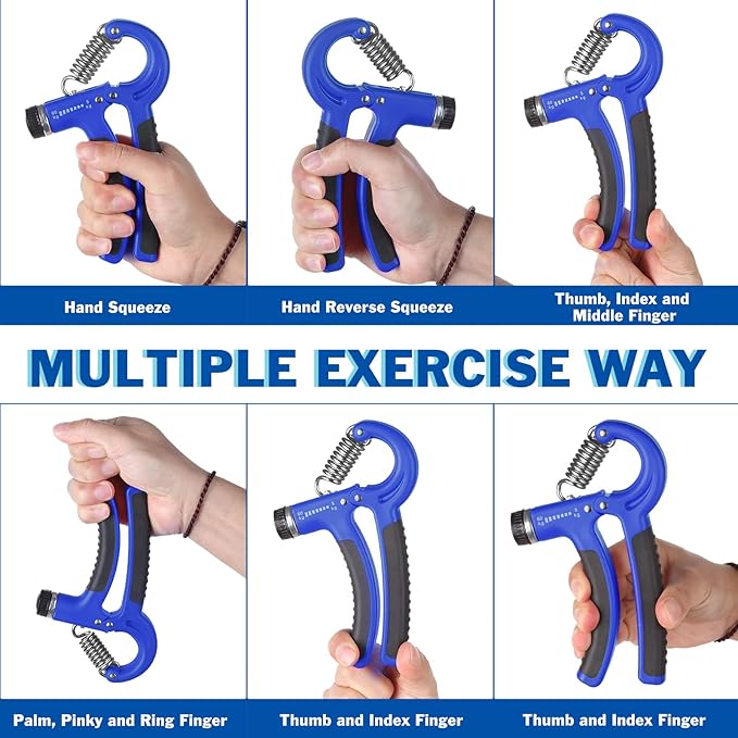 AIXPI Grip Strength Trainer, Hand Grip Exerciser Strengthener with Adjustable Resistance 11-132 Lbs (5-60kg), Forearm Strengthener, Hand Exerciser for Muscle Building and Injury Recover 1 PACK