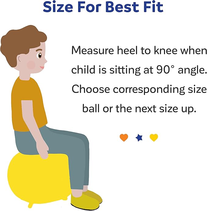 Fun & Function - Chair Ball - Yoga Ball Chair for Kids - Flexible Seating for Classroom, Elementary & Middle School - Wiggle Chair for Kids - Yellow - 25" - Child Ball Seat