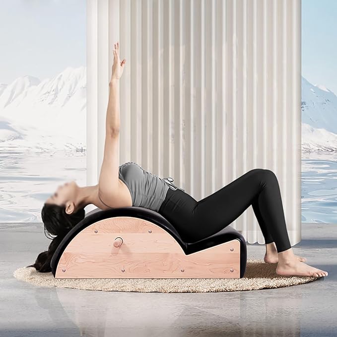 Maple Yoga Pilates Massage Bed Pilates Spine Corrector, Multi-Function Yoga Equipment for Balance, Core Strengthening and Stretching