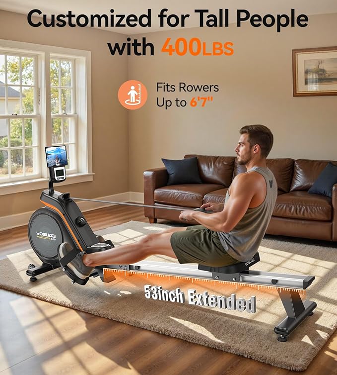 YOSUDA Magnetic/Water Rowing Machine for Home - Rower Machine Use with Bluetooth, App Supported, Rowing Machine for Beginners to Athletes, Comfortable Seat Cushion