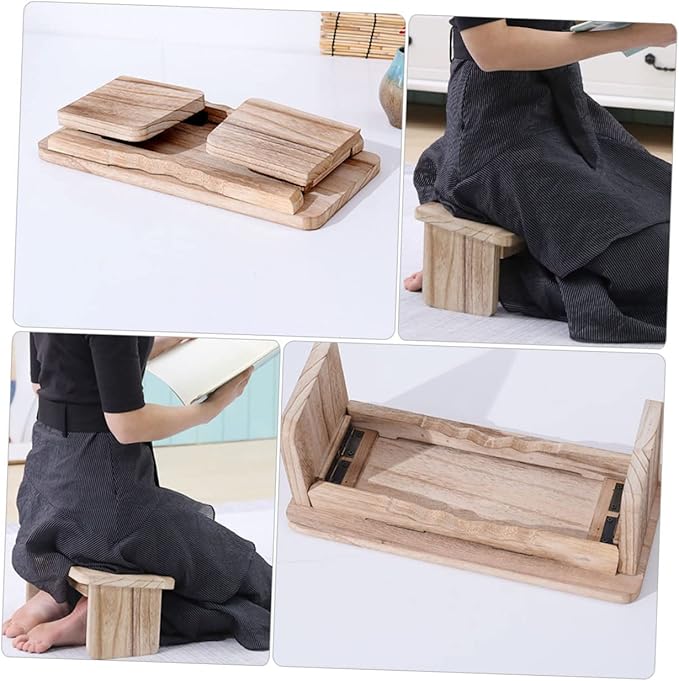 Small Folding Bench Meditation Seat Kneeler Cushion for Garden Home Yoga