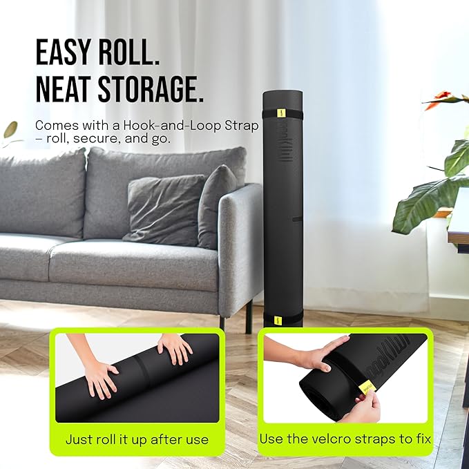 Large Yoga Mat (6'x4') – 1/4" & 1/2" Thick Exercise Mats for Home Workout, Extra Wide Workout Mats for Home Gym, Yoga, Pilates, Stretching, Floor & More