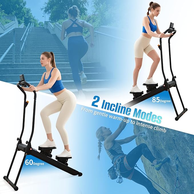 HXD-ERGO Stair Stepper, Upgrade 6-Level Resistance Stair Master with Adjustable Handlebar, Folding Stair Climber Workout Machine
