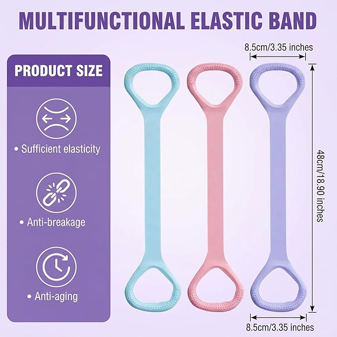 Figure 8 Exercise Bands for Women Men,3 Pcs Resistance Bands, Yoga Gym Fitness Pulling Rope 8 Word Elastic for Working Out,Arm,Back,Leg,Shoulder Training Elastic Ropes,Pilates,Home Workout Equipment