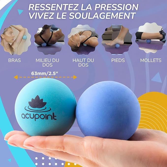 Physical Massage Therapy Ball Set - Ideal for Yoga, Deep Tissue Massage, Trigger Point Therapy and Myofascial Release Physical Therapy Equipment