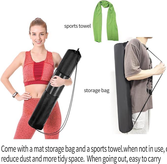 Rowing Machine Mat 96" x 30" with Storage Bag and Sports Towel,Treadmill Mat for Carpet & Hardwood Floors,Rower Mat,Elliptical Mat,Bike Mat,Gym Exercise Equipment Mat,Fitness Equipment Mat