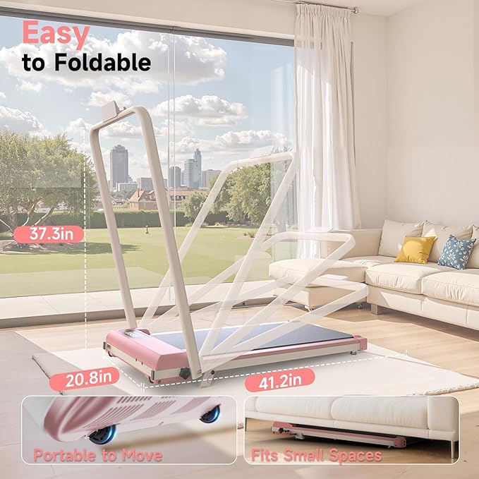 Walking Pad Treadmill with Handle Bar,Walking Pad with Incline 8%,2.5HP Quiet Under Desk 320 lbs 2 in 1Treadmills for Home Office,Compact Foldable Walking Pad,Remote Control&LED Display