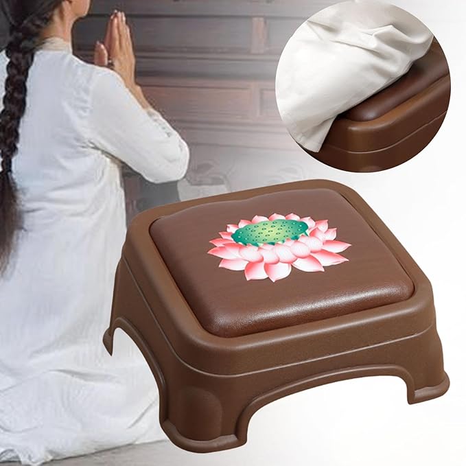 Kneeling Bench Meditation Bench Traditional Chinese Home Decoration Prayer Bench with Cushion for Kneeler Studio Home
