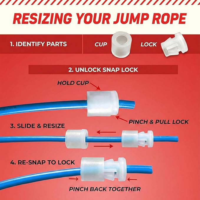 Elite Jumps Adjustable Jump Rope – 6mm PVC Training Rope for Fitness & Cardio | Indoor/Outdoor Skipping Rope with Unbreakable Handles, Non-Kinking Cord & Smooth Rotation for Boxing & Strength
