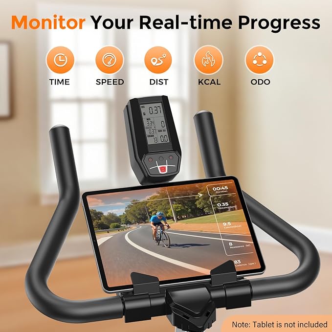 YOSUDA PRO Magnetic Exercise Bike 350 lbs Weight Capacity - Indoor Cycling Bike Stationary with Comfortable Seat Cushion, Silent Belt Drive 010C