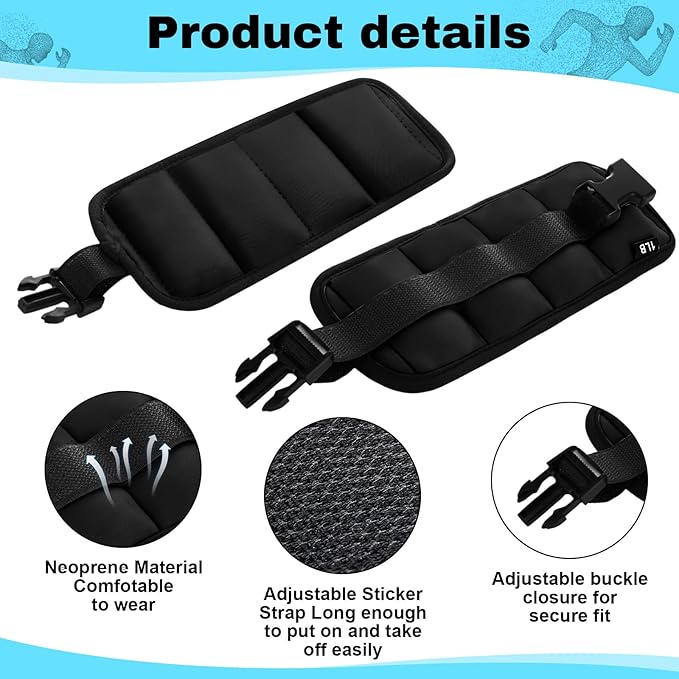 2 Pairs Ankle Wrist Weights for Land or Aquatic Exercise Aqua Cuffs Aqua Aerobics Fitness Bands for Ankle and Wrist Adjustable Weights for Swimming Pool Workout Equipment