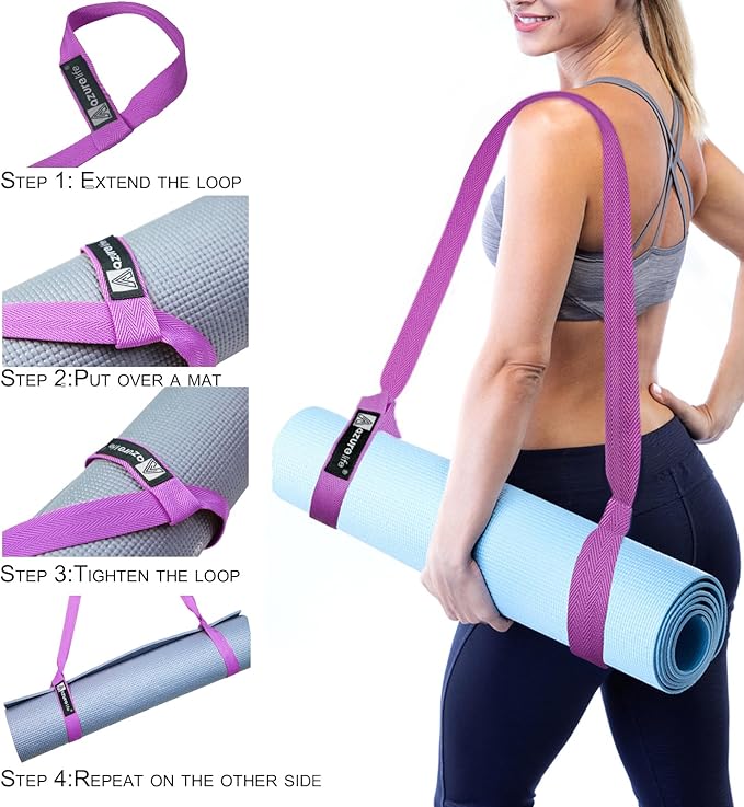 [MAT NOT Included] Yoga Mat Sling, Yoga Mat Straps for Carrying, Easy-Cinch Yoga Mat Holder Strap