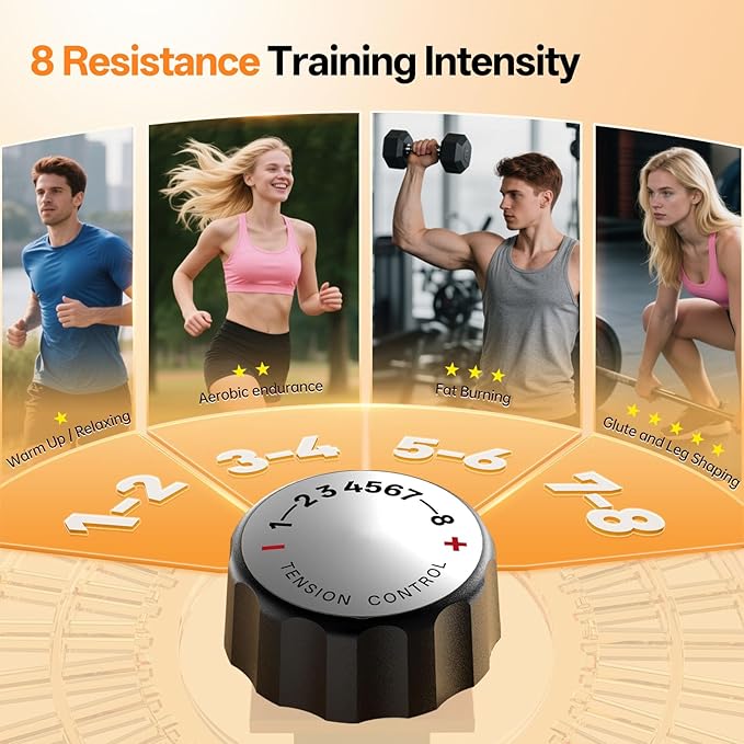 YAMO Folding Elliptical Machine, Elliptical Exercise Machine for Home with Hyper-Quiet Magnetic Driving System, Elliptical Trainer with 17.2IN Stride LCD Monitor Support, 300LBS Weight Capacity