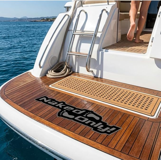 Naked Feet Only Decal Non-Slip EVA Foam Decal for Boat Gunwales & Ladders, 6mm Brushed Marine Grade Anti-Skid Adhesive Pads SeaDek Technology - Black/Camo