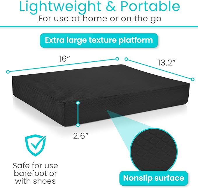 Vive Balance Pad - Foam Large Yoga Mat Trainer for Physical Therapy, Stability Workout, Knee and Ankle Exercise, Strength Training, Rehab - Chair Cushion for Adults, Kids, and Travel