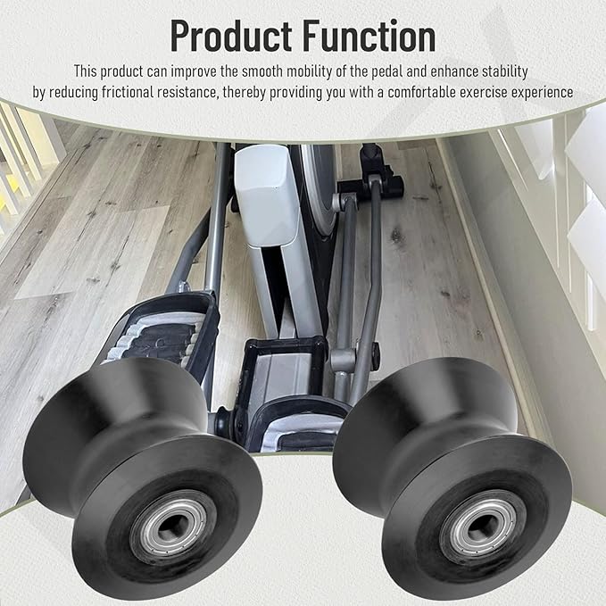 2 Pcs 238880 Elliptical Machine Replacement Leg Roller Compatible with Free-Spirit, Ree-bok (Icon) Models, It Can Reduce Friction, Improve The Smooth Mobility of The Pedal and Enhance Stability