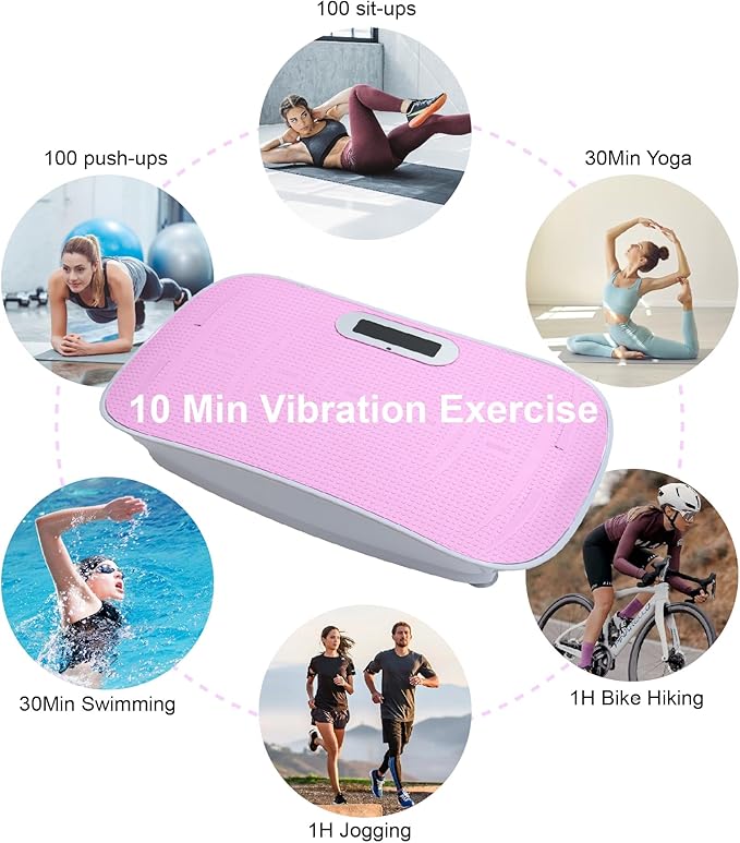 Beaunicorn Vibration Plate, Exercise Equipment Full Body,10-Frequency Weight Los& Vibration Plate for Lymphatic Drainage Machine for Unisex