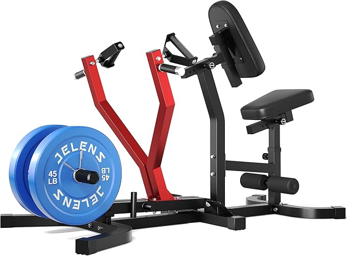 RM01 Seated Row Machine, Back Exercising Equipment Plate Loaded, Chest Supported T-bar Row Machine with Independent Arms, Back Machine Home Gym for 400LBS Capacity Gym Equipment