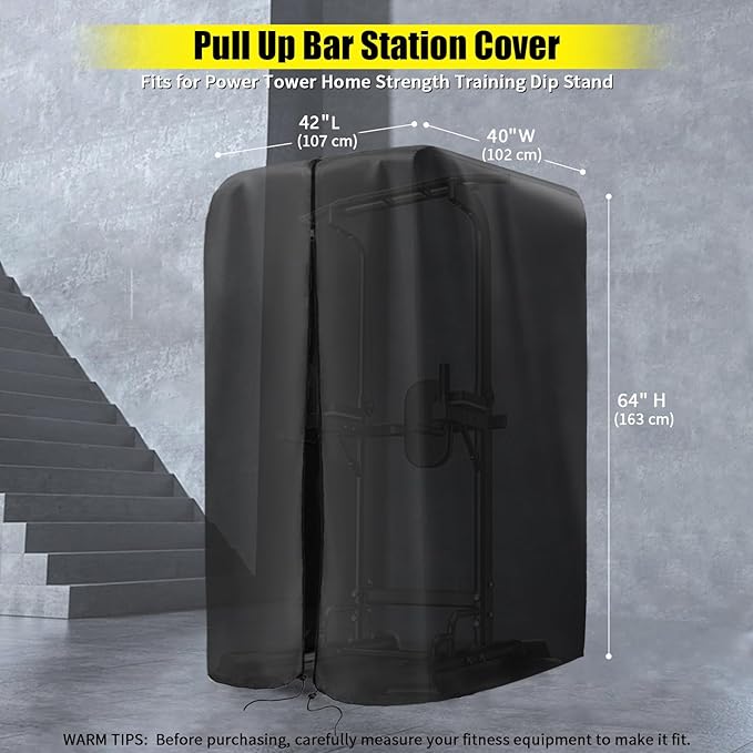 Kingling Pull Up Bar Station Cover for Power Tower Home Strength Training Dip Stands - Waterproof & Dustproof Protective Cover