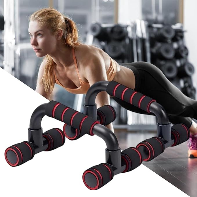 Professional Push Up Stands H Type Construction for Increased Ranges of Motion in Strength Training Exercises Regulable Push Up Platforms