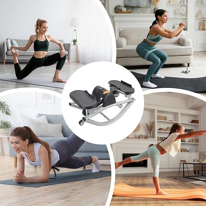 Rock Stepper Side to Side, Rock Stepper Machine, Lateral Rocking Steppers, Portable Fitness Steppers Workout Machine, Compact Rocker SteppersWorkout Exercise Equipment, for Knees Joints Legs Glutes