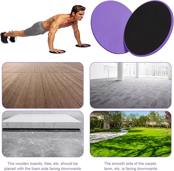17.5cm/6.89In Round Core Sliders for Working Out,Set of 4 Exercise Core Pilates Sliders,Floor Foot Slider for Exercise 2 Color