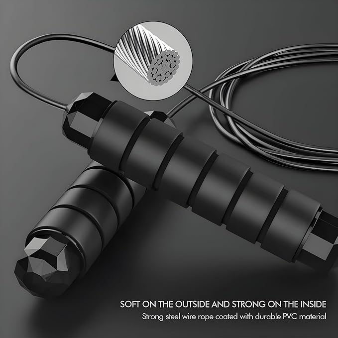 Jump Rope - Tangle-Free Rapid Speed with Ball Bearings -jump Rope for Men, Women, Kids and Adults – Home Exercise and Slim Body Adjustable Speed Jump Ropes for Fitness at Home Gym Workout