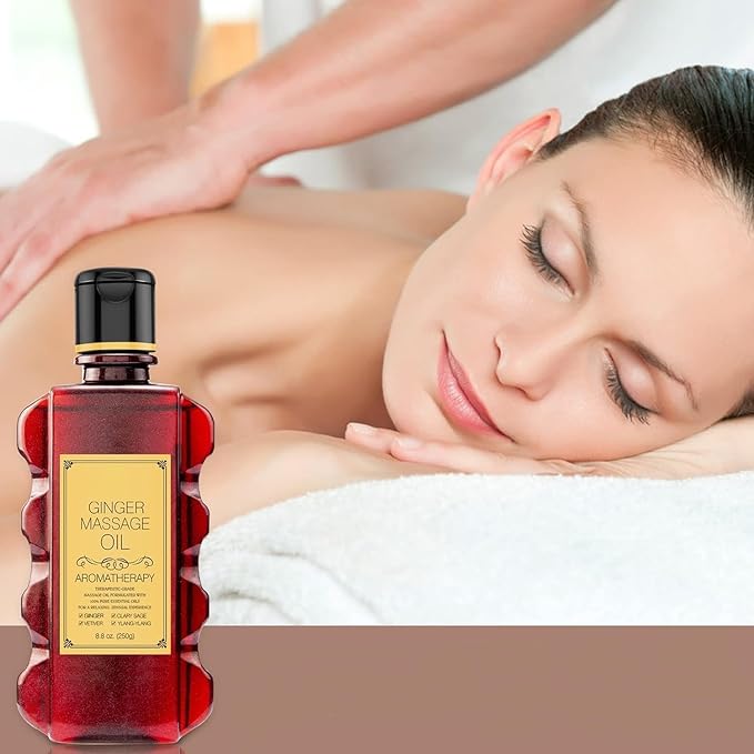 Ginger Massage Oil for Relaxing Muscles Massage Oil for Massage Body Oil for Skin Moisturizing for Men and Women 8.8 oz