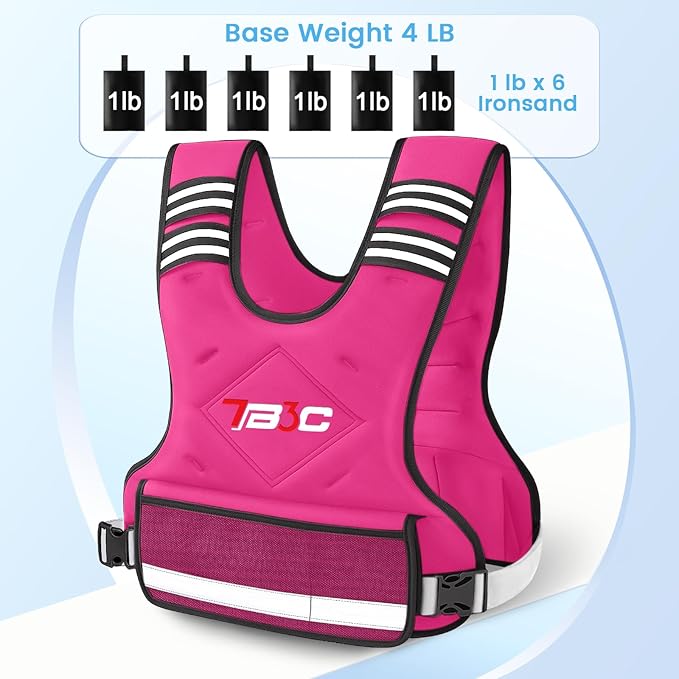 Adjustable Weighted Vest for Women - 04-10lb/11-20lb/20-32lb Vest with 6 Ironsand Weights for Strength Training,Body Weight Vest Exercise Set for Running, Walking and Home Workouts