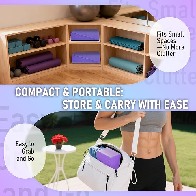 Squat Wedge Block with Guide for Heel Elevated Squat Weightlifting Slant Board for Squats with Carry Bag to Improve Mobility Balance and Strength Performance