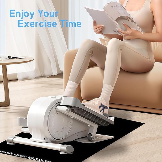 6mm Thick Non-Slip Exercise Mat - Protects Hardwood Floors 2X Better Than 3mm Mats, Noise-Reducing Equipment Pad for Elliptical Desk Bike Pedal Exerciser
