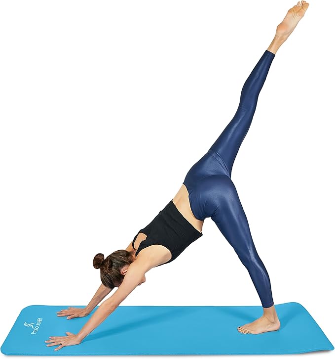 ProsourceFit Extra Thick Yoga and Pilates Mat ½” (13mm) or 1" (25mm), 71-inch Long High Density Exercise Mat with Comfort Foam and Carrying Strap
