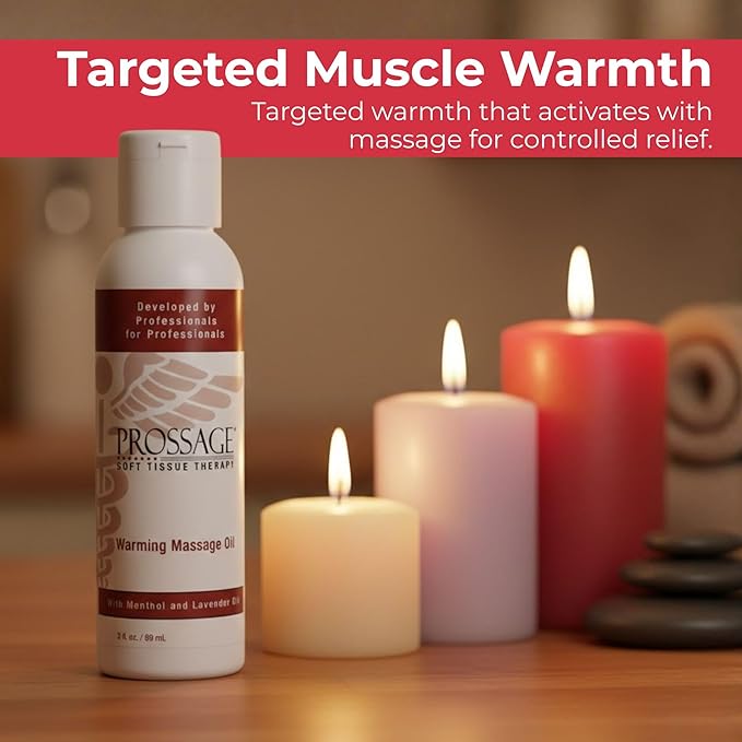 Prossage Heat Warming Relief Massage Oil for Therapuetic Massages, Deep Tissue Massages, and Aromatherapy, Topical Reliever, 3 Ounce Bottle