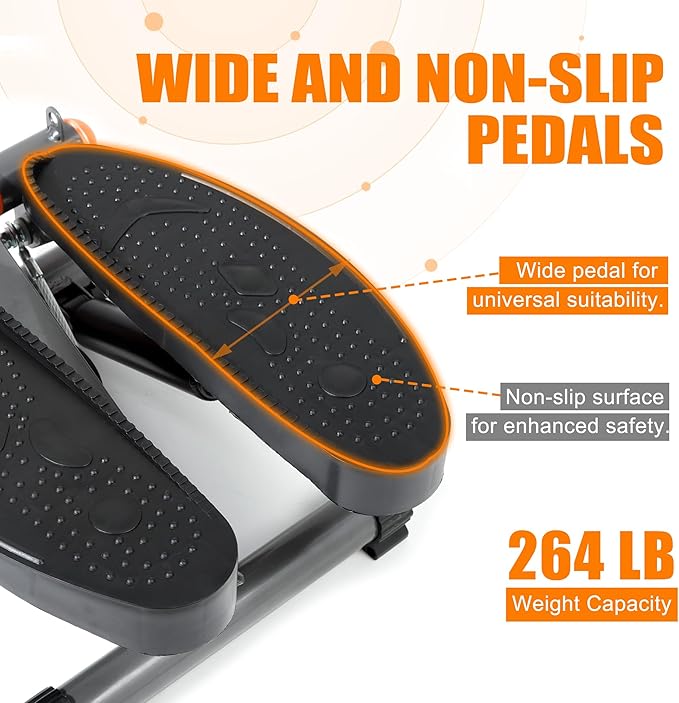 Stepper for Exercise at Home Mini Stair Stepper with Resistance Bands Exercise Equipment for Home Stair Climber Stepper Machine for Home Gym Cardio Equipment for Full Body Workout