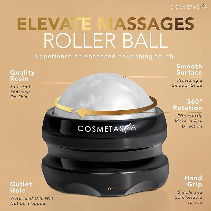 Cosmetasa Lavender Massage Oil for Massage Therapy with Roller - All Natural, Cruelty-Free & Spa Quality Skin Therapy Oil & Soothing Care - Lavender, Geranium & Grapeseed Oil (8.8 oz)