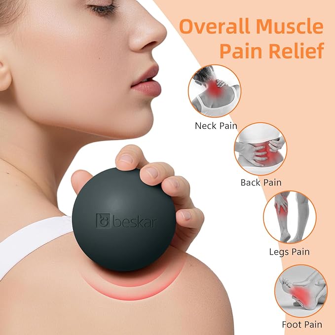 Massage Lacrosse Balls for Myofascial Release, Trigger Point Therapy and Yoga Therapy, Foot Massage Ball to Relieve Plantar Fasciitis Blackish Green