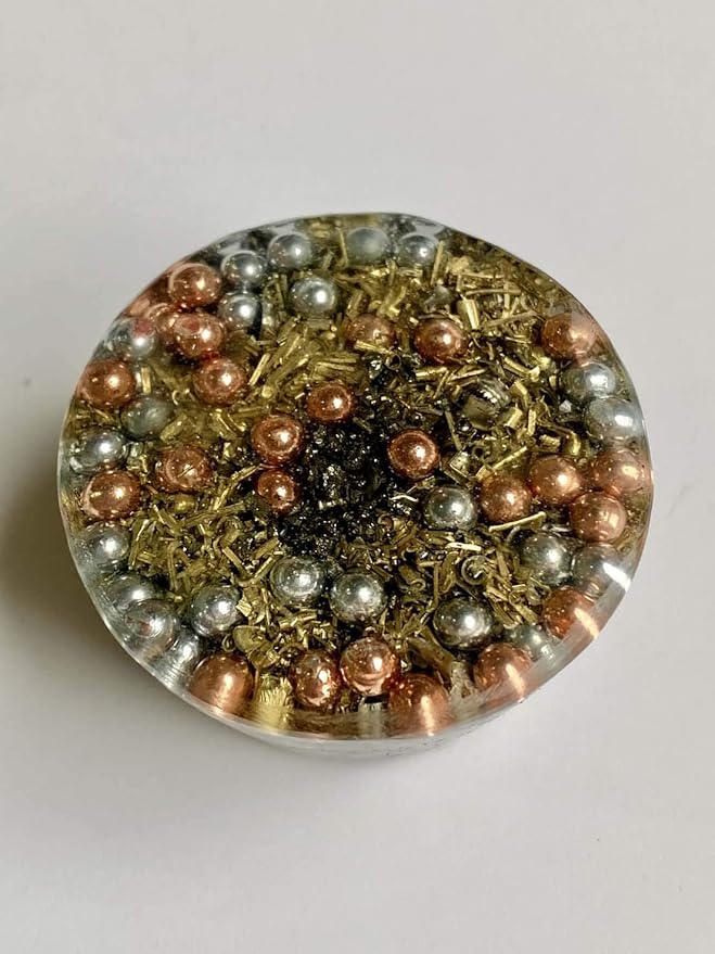 Rutilated Gold Quartz Orgone Generator Energy Accumulator 528Hz/7.83Hz/Advance Harmonics Many Beautiful Ingredients and Colors! (Bionized Rutilated Gold Quartz)