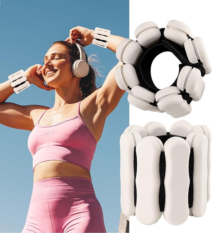 Wrist Ankle Weights for Women Men, Leg Arm Wrist Weights Bangles 1lb*2 2lb*2 Wearable Weights Pilates Weighted Bracelet for Strength Training Walking Swimming Yoga Physical Therapy