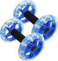 Toyvian Twin-wheel Ab Roller Fitness Wheel Core Roller for Abdominal Exercise with Extra Wide Design, Blue, Home Gym Strength Training Equipment for Men and Women