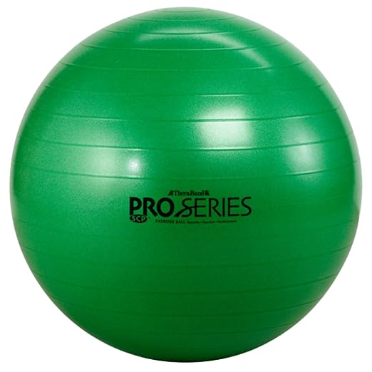 THERABAND Pro Series Exercise Ball, 26" Green Stability Trainer for 5'7"–6'1" Users, Anti-Burst Yoga & Pilates Ball, Balance & Core Trainer, For Athletes Fitness at Gym & Home