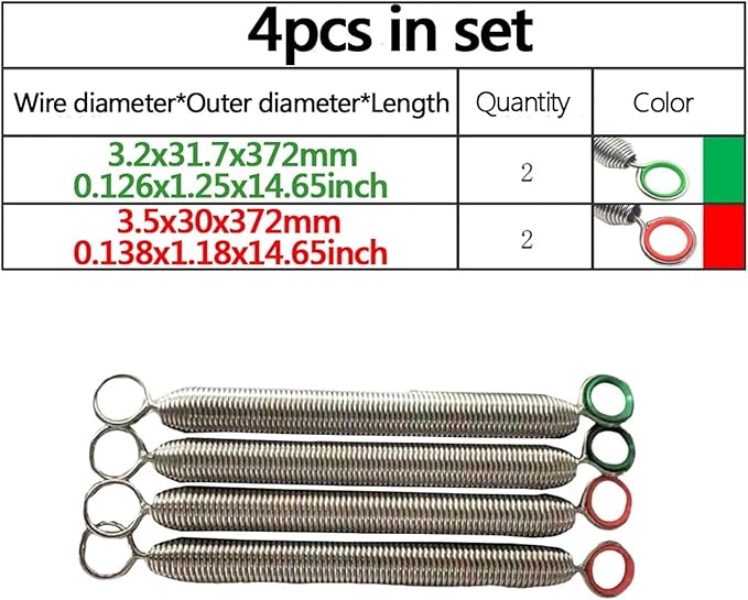 4pcs in Set Pilates Reformer Pilate Equipment Accessories Stability Chair Yoga Wire Steel Tension Springs for Various Yoga & Fitness Equipment