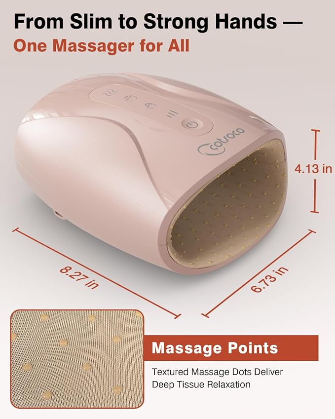 cotsoco Hand Massager, Cordless Electric Hand Massager for Arthritis and Carpal Tunnel, 6 Levels Therapy Massager with Heat and Compression, Birthday Gifts for Women Husband, Gifts for Men Women