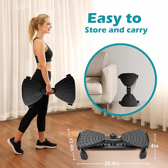 Waist Twister Machine, Adjustable Exercise Twist Board for Women Men, Noiseless Ab Twister for Home Gym Equipment, 330 lbs Capacity with Timer, Reps, Calories with Digital Display