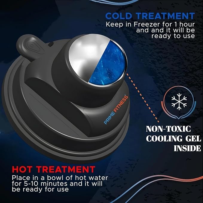 PRIME Fitness Wall Mounted Massage Ball | Cold Therapy | Back Massager | Cryo Stick | Relieve Muscle Pain (360 Massager)