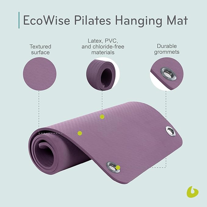 Balanced Body EcoWise Pilates Mat, Yoga and Pilates Equipment for Floor Exercise, Yoga and Pilates Mat for Home Gym or Studio Use