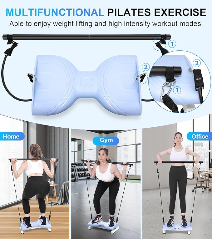 Waist Twist Machine Exercise,Ab Twist Board with Pilates Bar & Resistance Bands,Noiseless Ab Workout Machine For Women&Men Burn Fat,330 Lbs Capacity Fitness Exercise Equipment For Home.