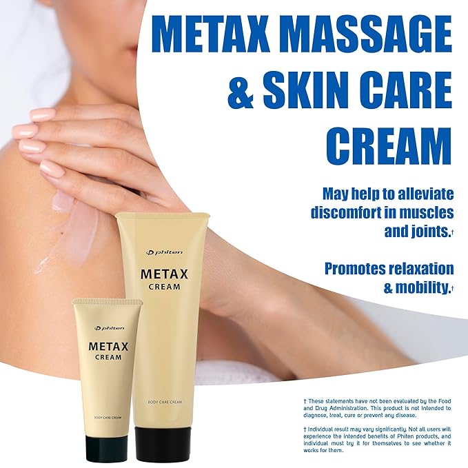 Phiten Metax Cream, Body Care Cream - Can be Used on the Whole Body (Face/Body/Legs), Massage, Relax, Body Care, Performance Support (2.29 Ounce (Pack of 1))