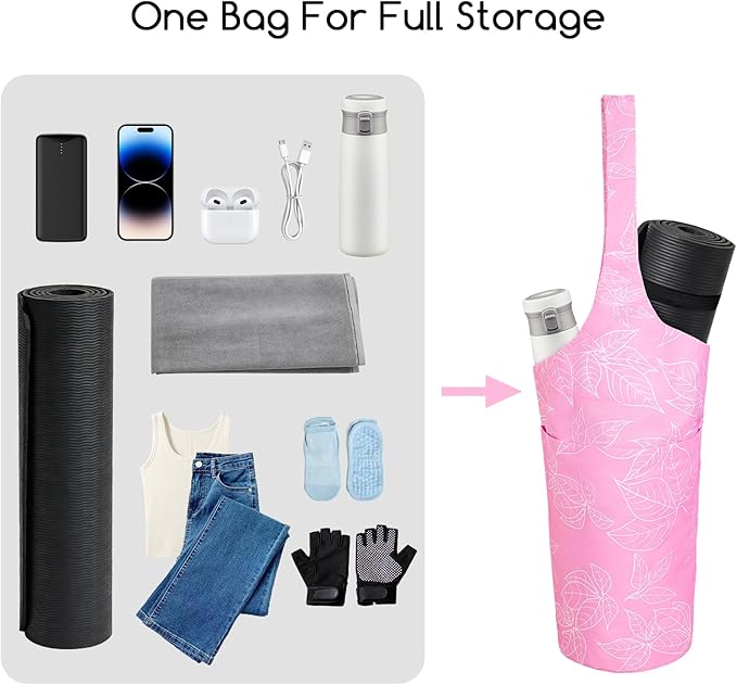 IwIeIaIrI Yoga Mat Bag for Women with Large Size Pocket and Zipper Pocket,Yoga Gifts Accessories with Adjustable Shoulder Strap- Fits Most Workout Stuff