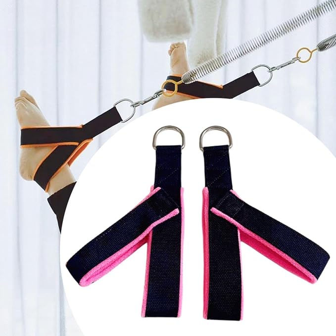 2Pcs Pilates Straps Reformer Straps D Ring Core Waist Back Leg Y Loops Fitness Straps Yoga Straps for Exercise Men Home Women
