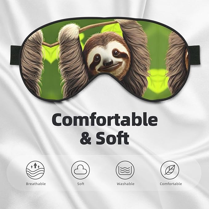 Cute Sloth Head-Mounted Double-Sided Light-Blocking Sleeping Eye mask to Protect Eyes and Relieve Eye Fatigue
